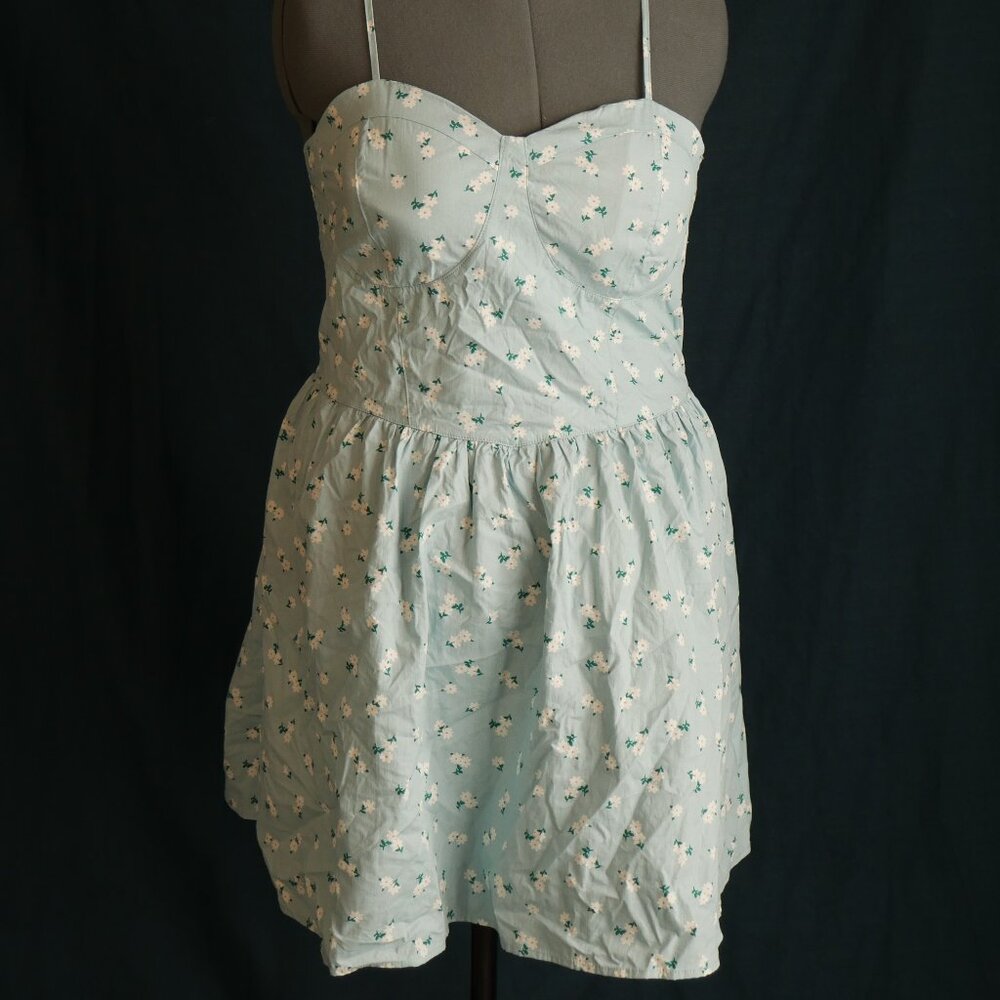 Blue floral print dress